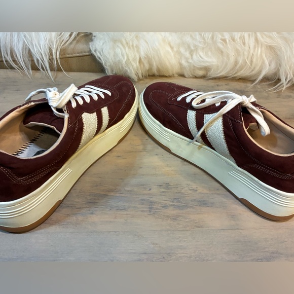 Madden Girl Livvey Platform Sneaker Burgundy with Cream Accents - Picture 6 of 8
